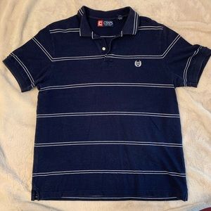 Blue striped polo